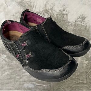 Bass Brinna Black Leather Slip On Loafer Comfort Walking Hiking Shoe Size 7M